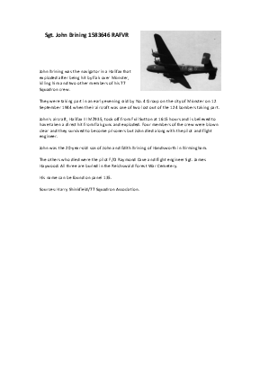 A preview of a PDF biography for Brining, John